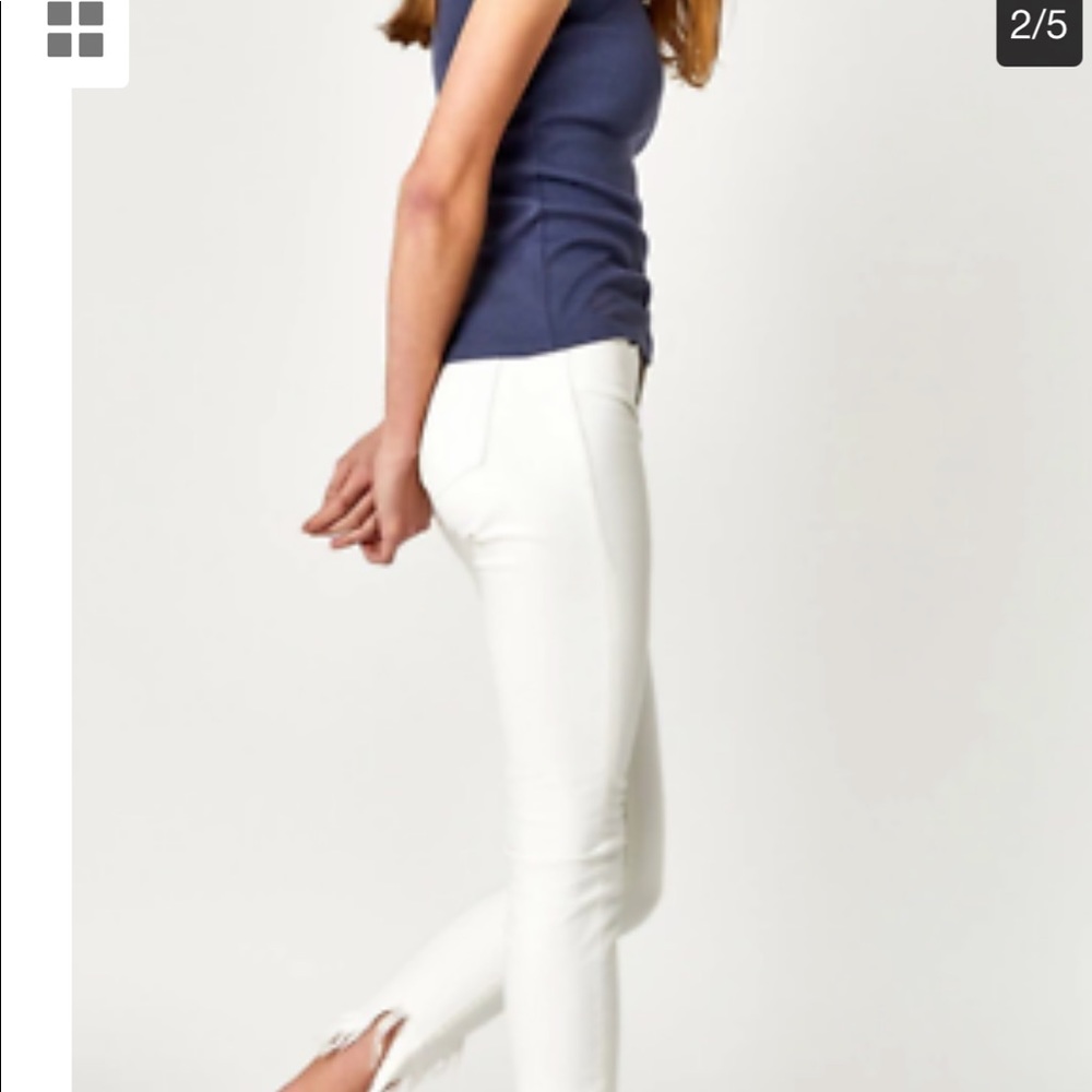 Mavi  Frayed Jeans in White Size 27